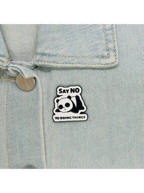 ☀️Oz Enamel Pin Panda Broch Say No To Doing Thing Sleeping White Black Animal☀️